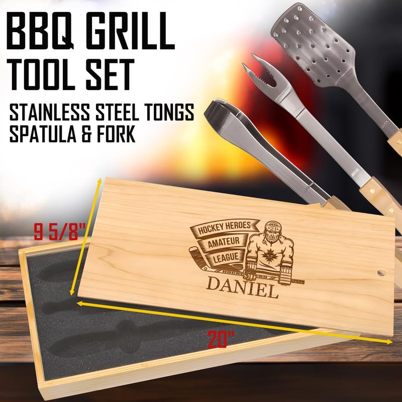 Set personalizado para parrilla con grabado de hockey miniatura 2