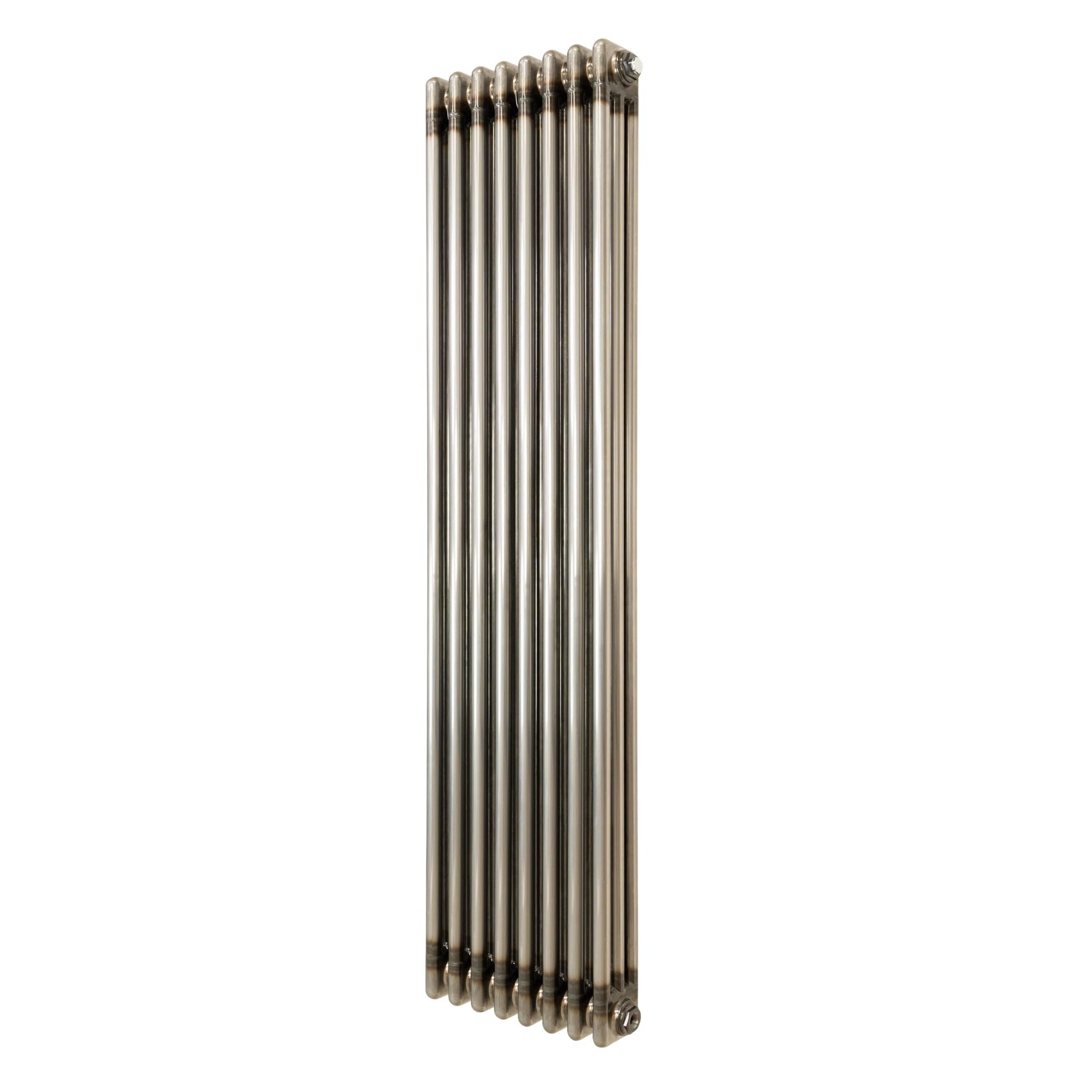 Monster Shop Raw Metal - 3 Column Radiator - 1500Mm X 380Mm Traditional 3 Column Radiator 1500Mm X 380Mm Modern Central Heating Heater Raw Metal Carbon Steel Vertical Wall Mounted Kitchen Living Room Bathroom Free Cleaning Brush Fixing Kit & Brackets