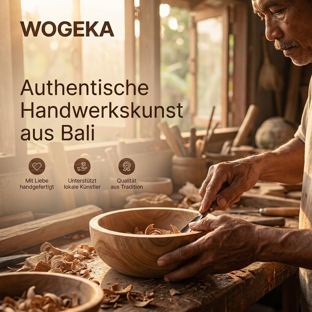 Wykwintna miska drewniana 20 cm drewno tekowe dekoracja drewno misa ręczna Bali Teak 07