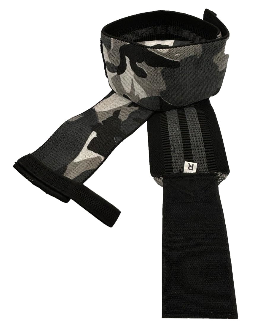 Opaski na Nadgarstki Camo 50 cm Warrior Gear | Para Owijek na Nadgarstki do Siłowni, Powerliftingu i Strongmana | Technologia Gripper – Wzmocnione Szwy