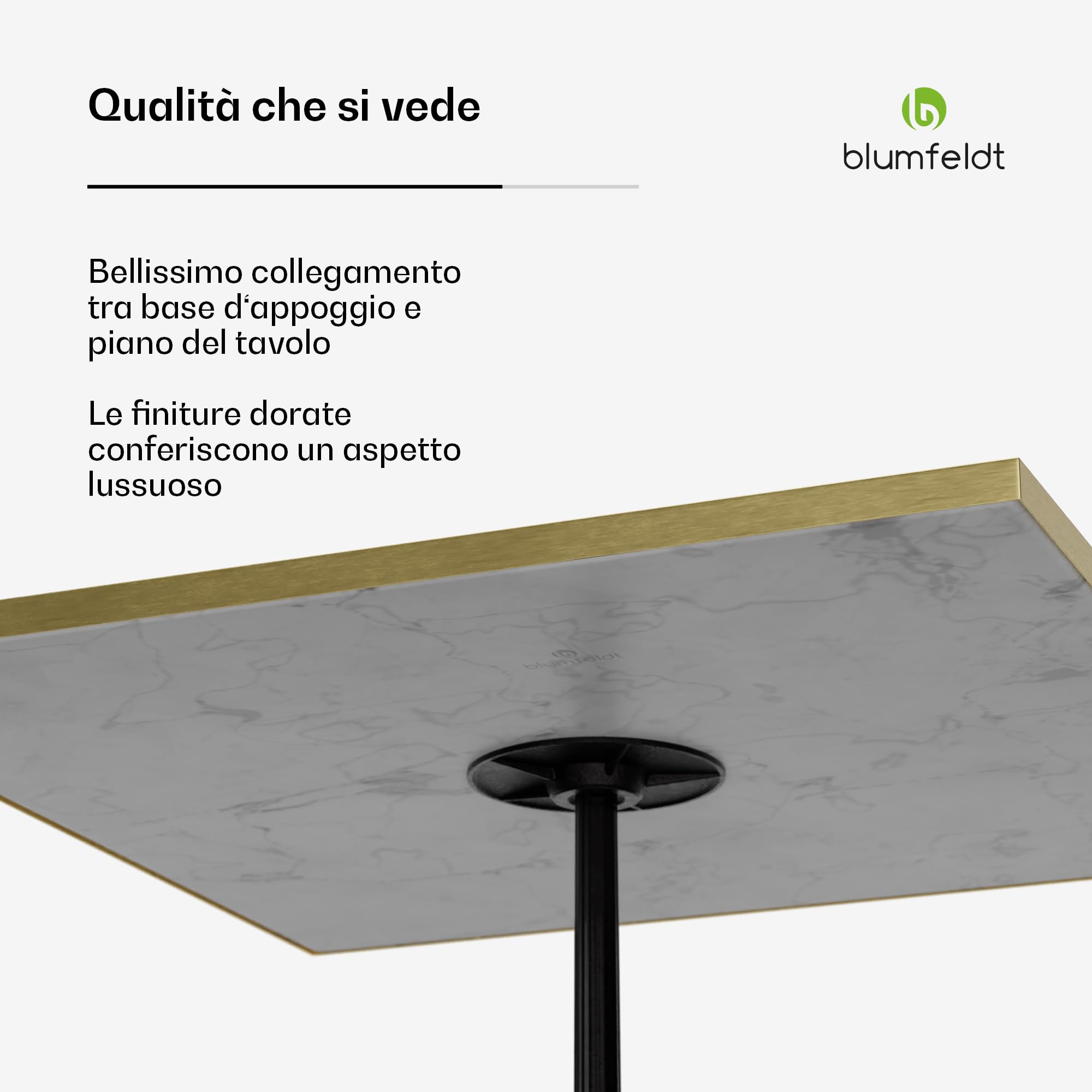 Blumfeldt Patras Lux Tavolo da Bistrot 60x60cm Ghisa Art Nouveau Resistente Intemperie Esterno Interno