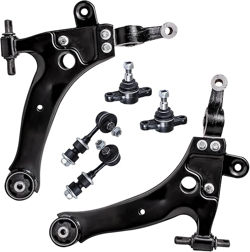 Miniatura 44 de Detroit Axle - Kit de brazos de control delanteros de 6 piezas para Hyundai Accent Kia Rio Rio5 06-10 2006 2007 2008 2009 2010 2011, 2 brazos de