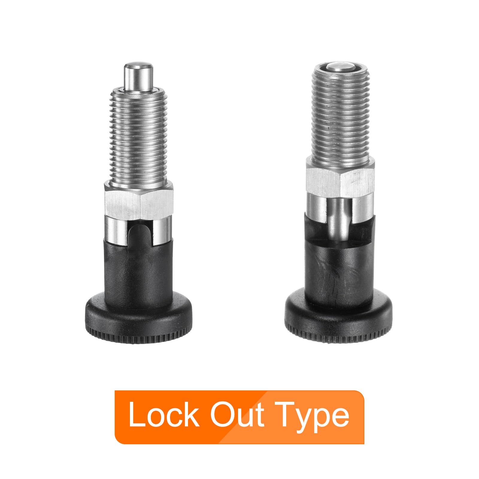 sourcing map 2 piezas de émbolo de resorte de nariz de bola M16 x 1.5 de longitud de rosca de 8 mm de diámetro del pasador de acero inoxidable con autobloqueo, émbolo retráctil para equipos