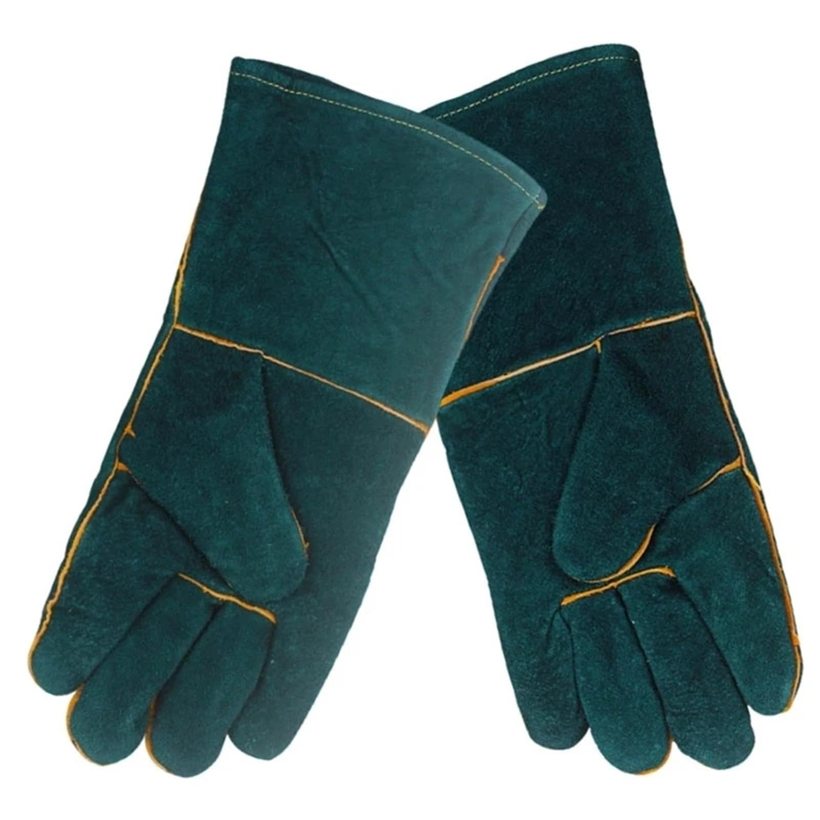 Guantes Anticortes, Guantes de seguridad y trabajo de piel de vacuno, de manga larga, resistentes a cortes, for soldadura TIG, MIG, motosierra, construcción y jardinería. | 60cm