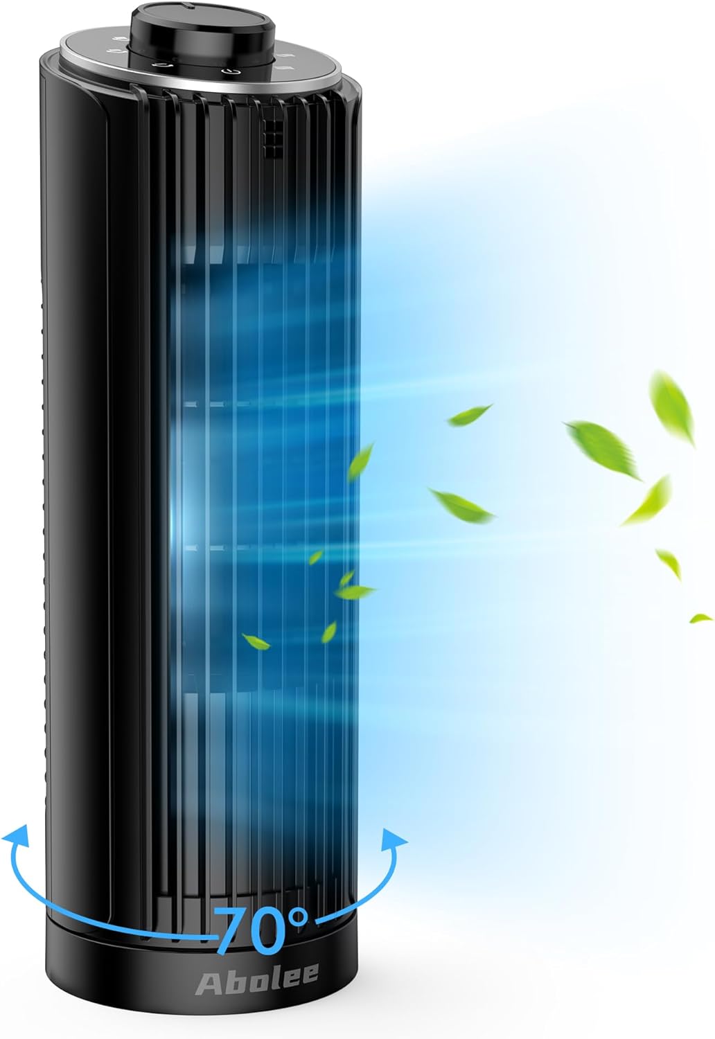 Similar Not Exact Abolee Tower Fan, 23ft/s Desk Fan, 70° Oscillating Table Fan for Bedroom, Standing Table Fan with 3 Modes, 2024 New 13 Inch Bladeless fan for Bedroom, Home,Office Black