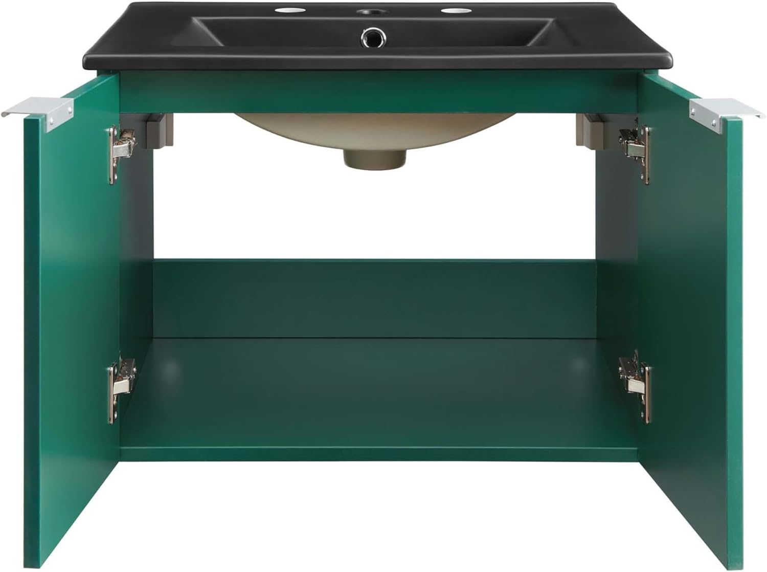 Ergode Maybelle 24" Wall-Mount Bathroom Vanity-Modern Design, Ceramic Sink Basin, Melamine Construction, Dual Soft-Close Doors