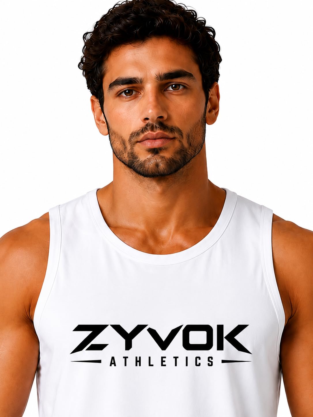 Men's Athletic Logo Printed Sleeveless Gym Vest | Round Neck Gym Tank Top for Workout, Running & Training-image-27