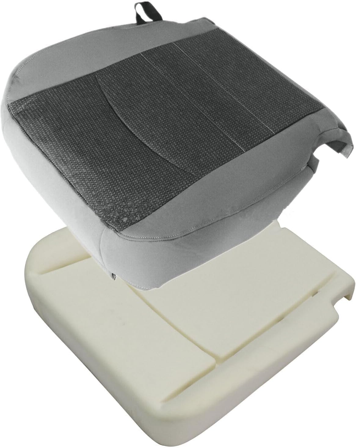 FZJDSD Gray Cloth Driver Side Bottom Replacement Seat Cover & Seat Foam Cushion Compatible with Dodge Ram SLT 1500 2500 3500 4500 5500 2013 2014 2015 2016 2017 2018