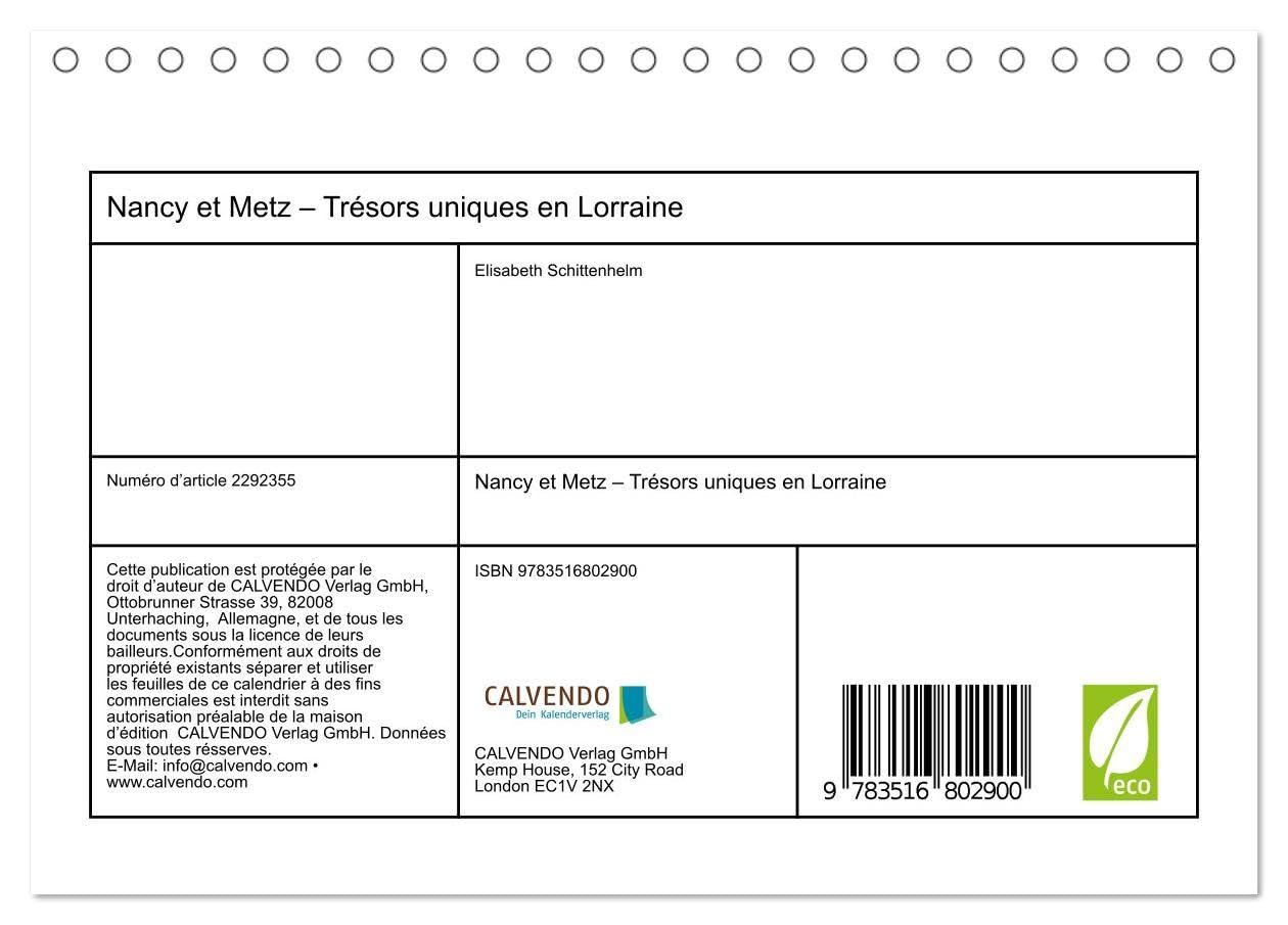Nancy et Metz - Trésors uniques en Lorraine (Calendrier de bureau 2027 DIN A5 vertical), CALVENDO calendrier mensuel: Nancy et Metz, deux villes lorraines où histoire et art se rencontrent.