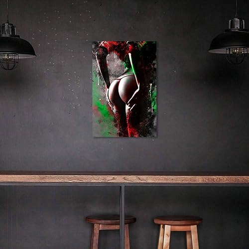 Miniatura 30 de Arte de pared de labios rojos, póster moderno y sexy impreso en lienzo decorativo moderno giclée, arte de mujer fumando, imagen de cigarro,