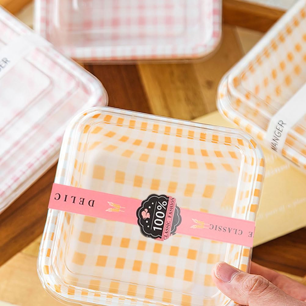 300 etichette adesive etichette adesive per decorazioni per torte adesivi carta kraft striscia rosa scatola di imballaggio scatola regalo cioccolato decorazione torta adesivo confezione regalo