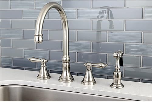 Miniatura 7 de Kingston Brass KS2792ALBS Governor - Grifo de cocina con rociador de latón, 8-14 pulgadas, latón pulido