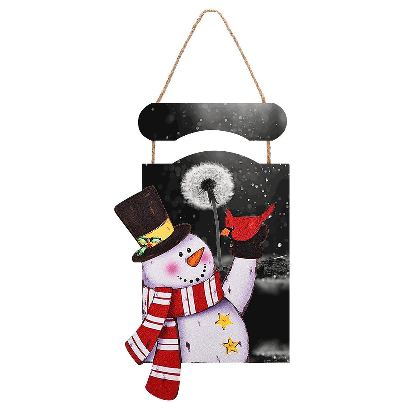Décorations d'hiver bonhomme de neige de Noël en bois pour salon cosy