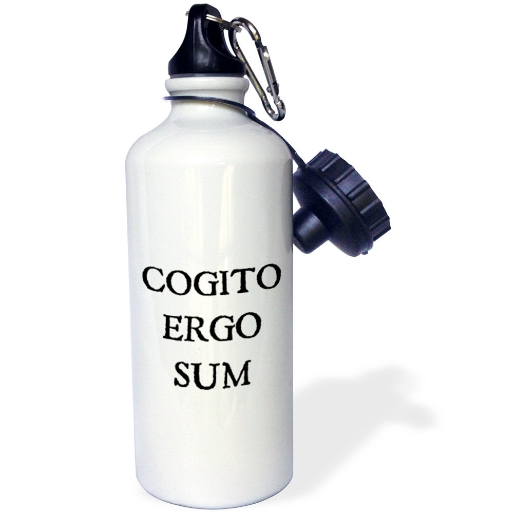 3dRose Cogito Ergo Sum - I think therefore I am, Sports Water Bottle, 620ml