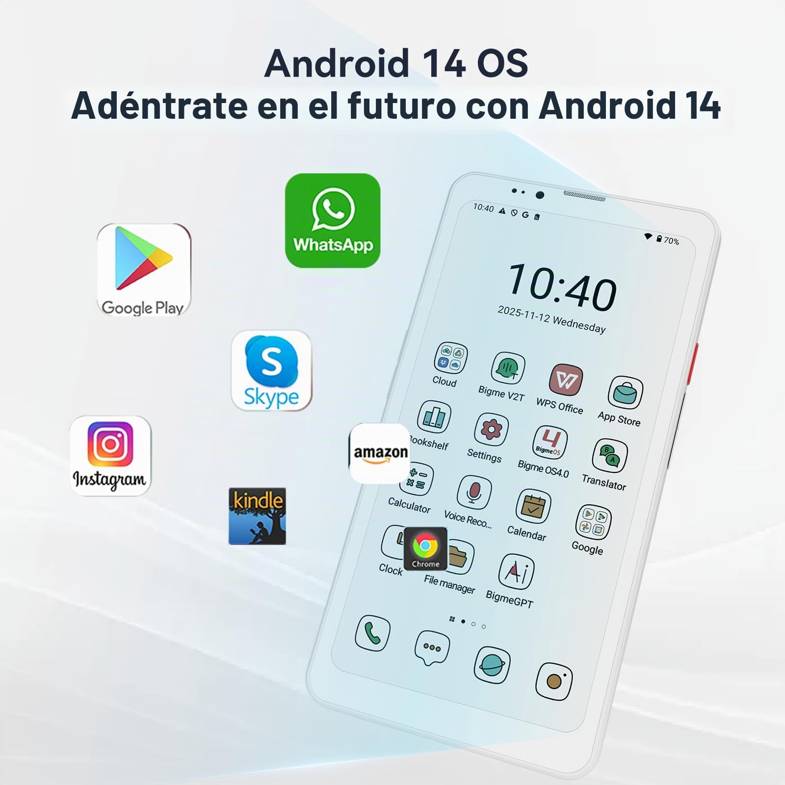 Bigme HiBreak Pro Color 15,6 cm (6,1 pulgadas) teléfono móvil epaper con sistema operativo Android 14 OS – 8 GB RAM, 256 GB de memoria, 5G Dual-SIM, GPS y dos cámaras para mejor rendimiento y