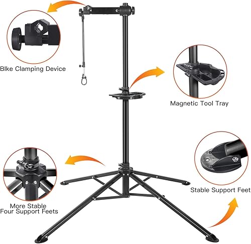 Miniatura 6 de Soporte de reparación de bicicletas, soporte de mantenimiento de bicicleta plegable de aleación de aluminio, soporte de mecánica de reparación de