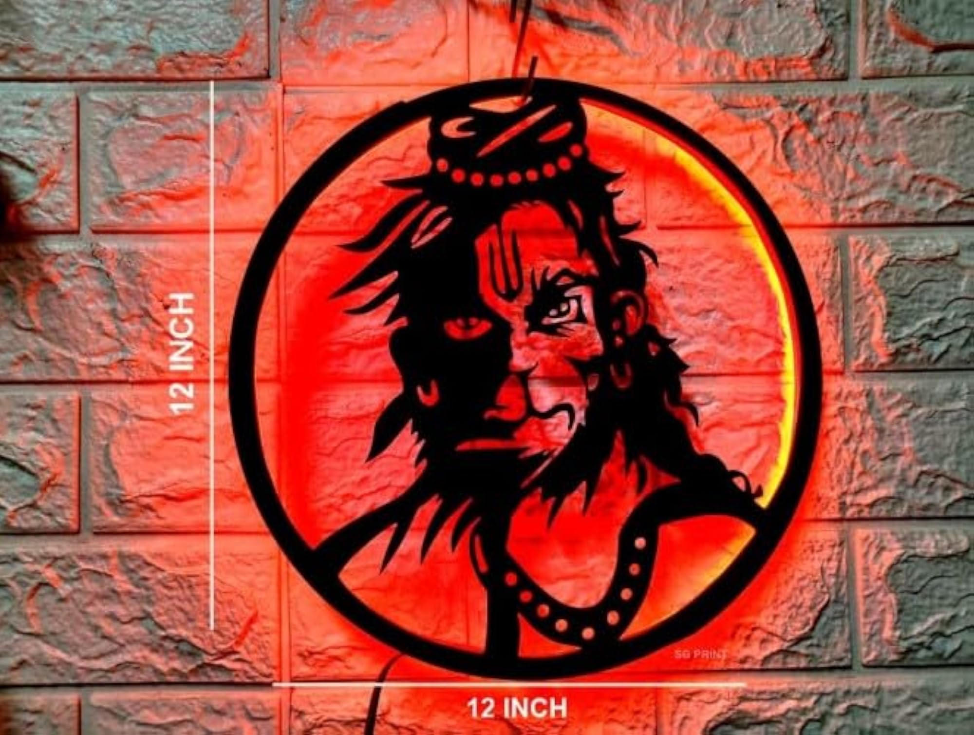 LED Backlit Wall Art Krishna Flute Player Silhouette