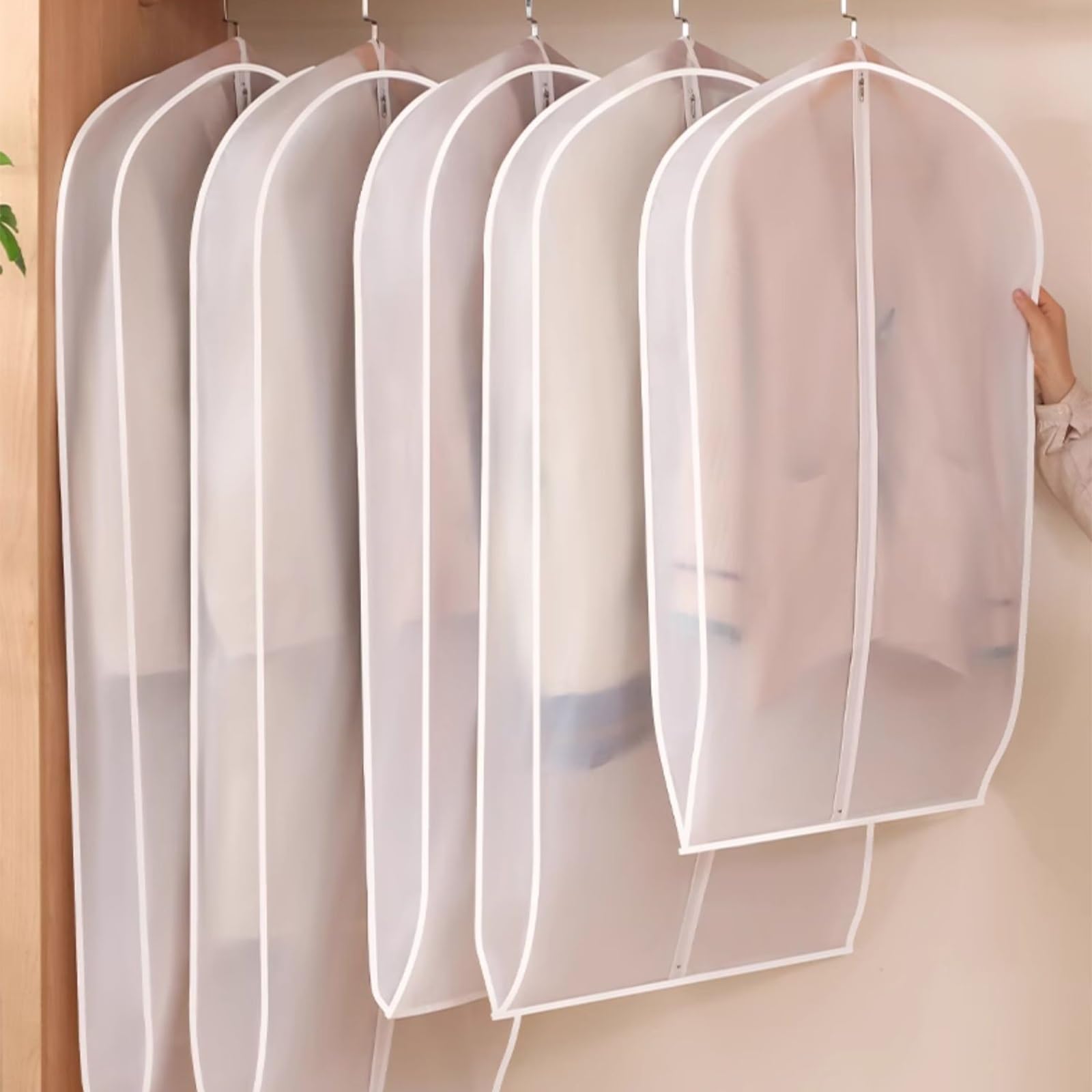 Fundas Ropa Armario Translúcidas para Colgar Ropa, Fundas Ropa para Guardar Abrigos, Vestidos, Chaquetas y Camisas en El Armario (5 Unidades)(130 * 60 * 10cm/51 * 24 * 4in)