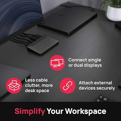 Miniatura 2 de Brydge Stone Lite USB Hub Docking Station  Solo Windows  Pantallas 4K duales. Salida HDMI. Velocidades USB-C. 5 puertos  (negro)