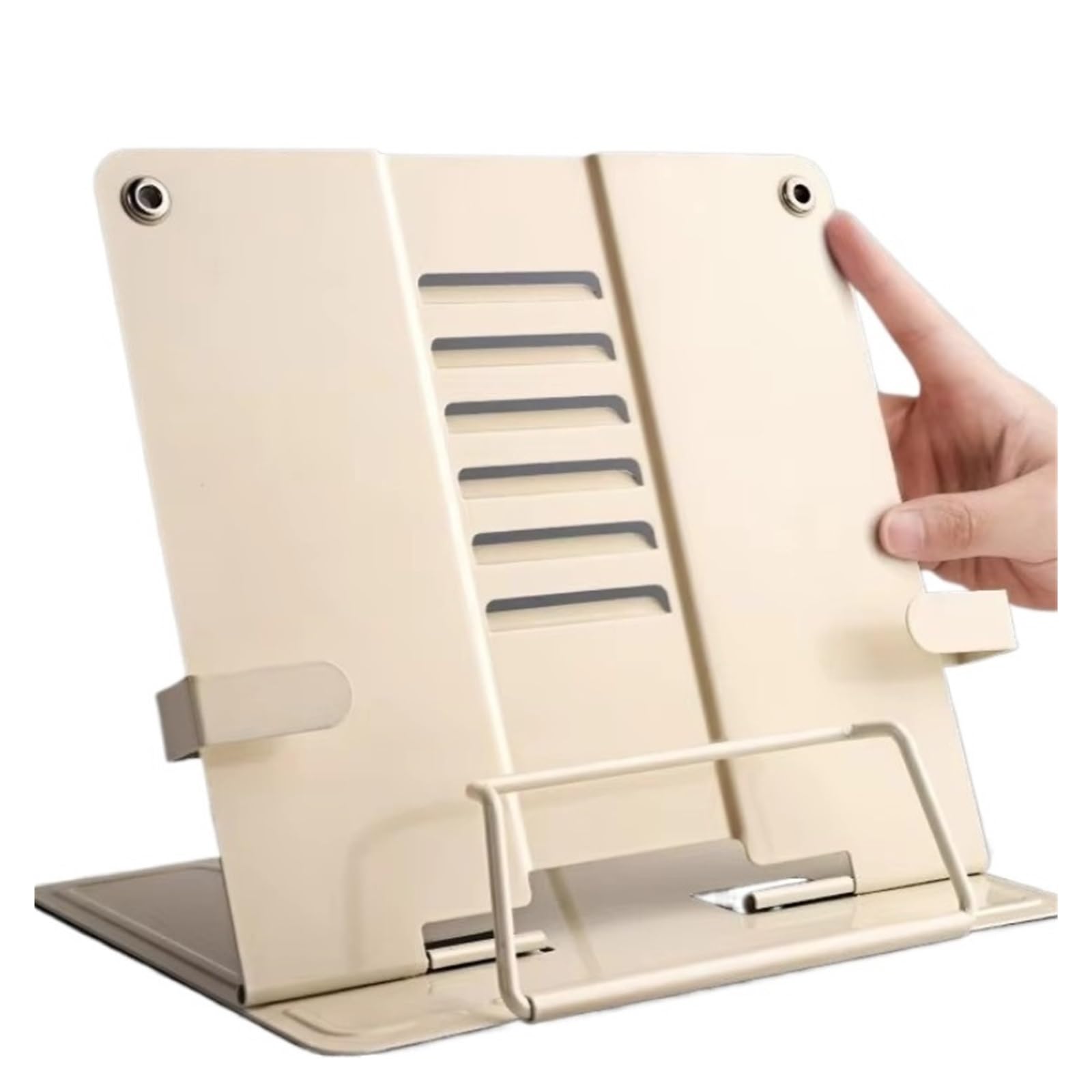 Atril de Lectura Metal Book Stand Adjustable Cookbook Document Reading Rest Foldable Desk Holder Heavy Duty Display