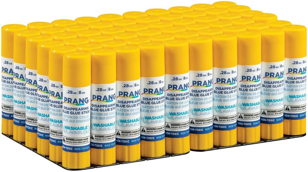 Prang Washable Glue Stick, Blue, 0.28 oz., 60 Count