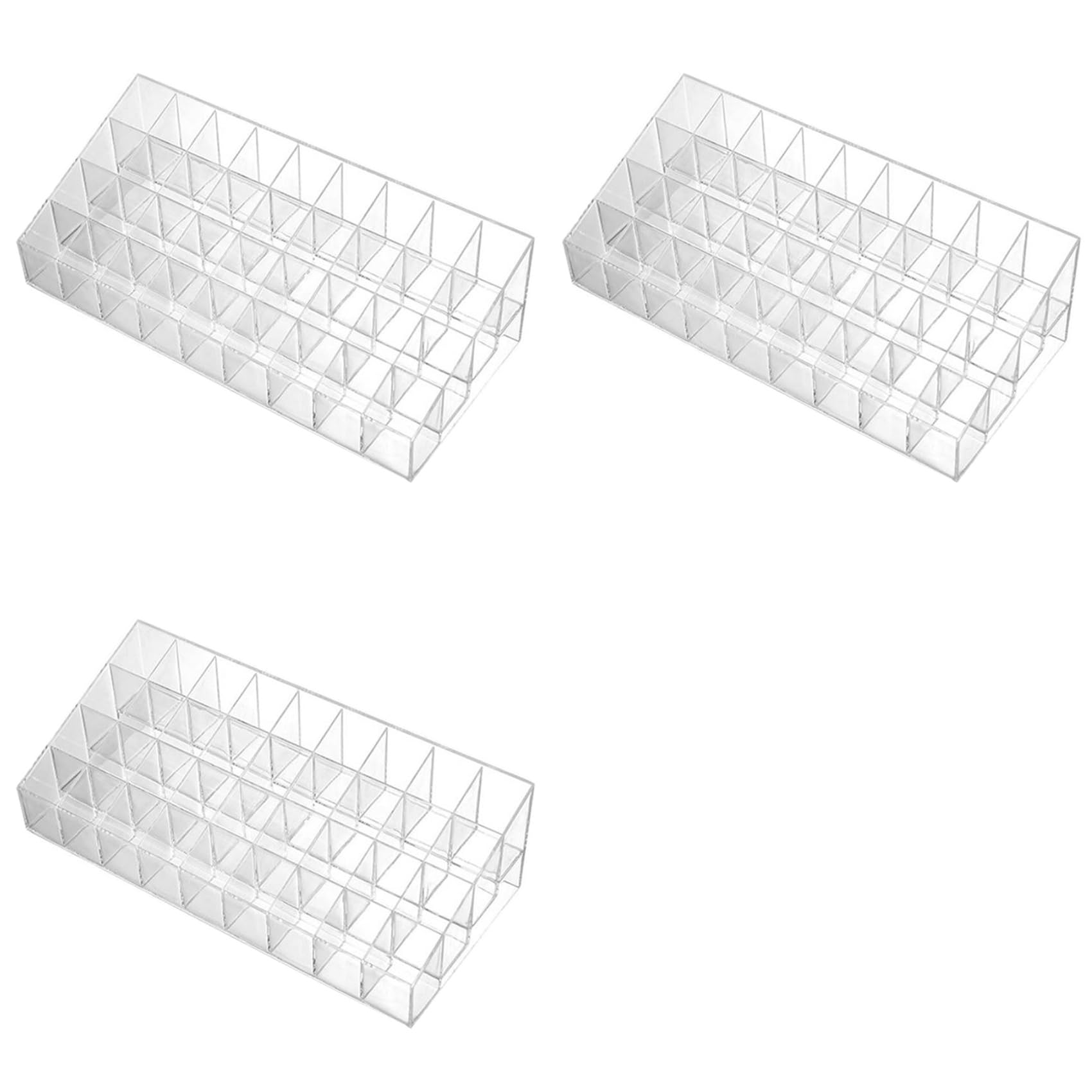 Hndhbfgrt 3X 36 Grid Transparent Acrylic Lipstick Storage Rack Cosmetic Display Rack