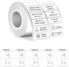 Seznik Waterproof, Non-Tearable, Sticky Thermal Lables, Label Roll, 2 inch Adhesive Thermal Labels for Label Printers (25mmx15mm - 2500 Lables)