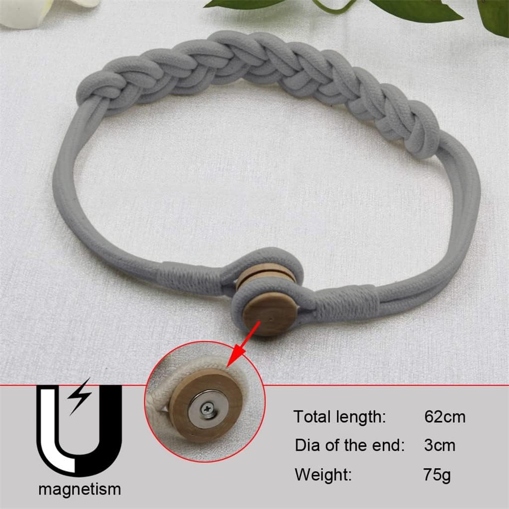 FMURY Handwork Woven Cotton Magnet Curtain Tieback Buckle Curtain Holder Drapery Home Decoration Creative Decorative(White-Dinosaur Doodle4)