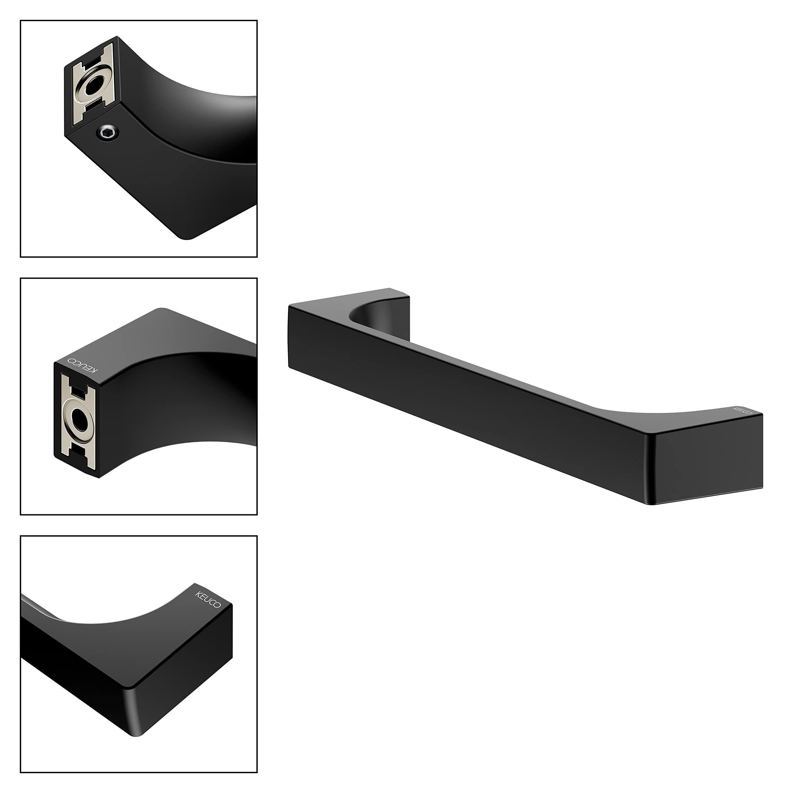 Keuco Edition 11 Maniglione 32 cm, nero opaco, portata fino a 115 kg | Made in Germany, per un facile accesso e una presa stabile nella vasca da bagno e sotto la doccia
