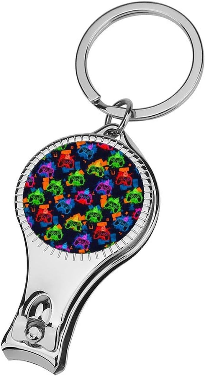 Bottle Opener Cool Video Game Weapon Funny Games Fire Pattern Nail Clipper Keychain Travel Souvenir