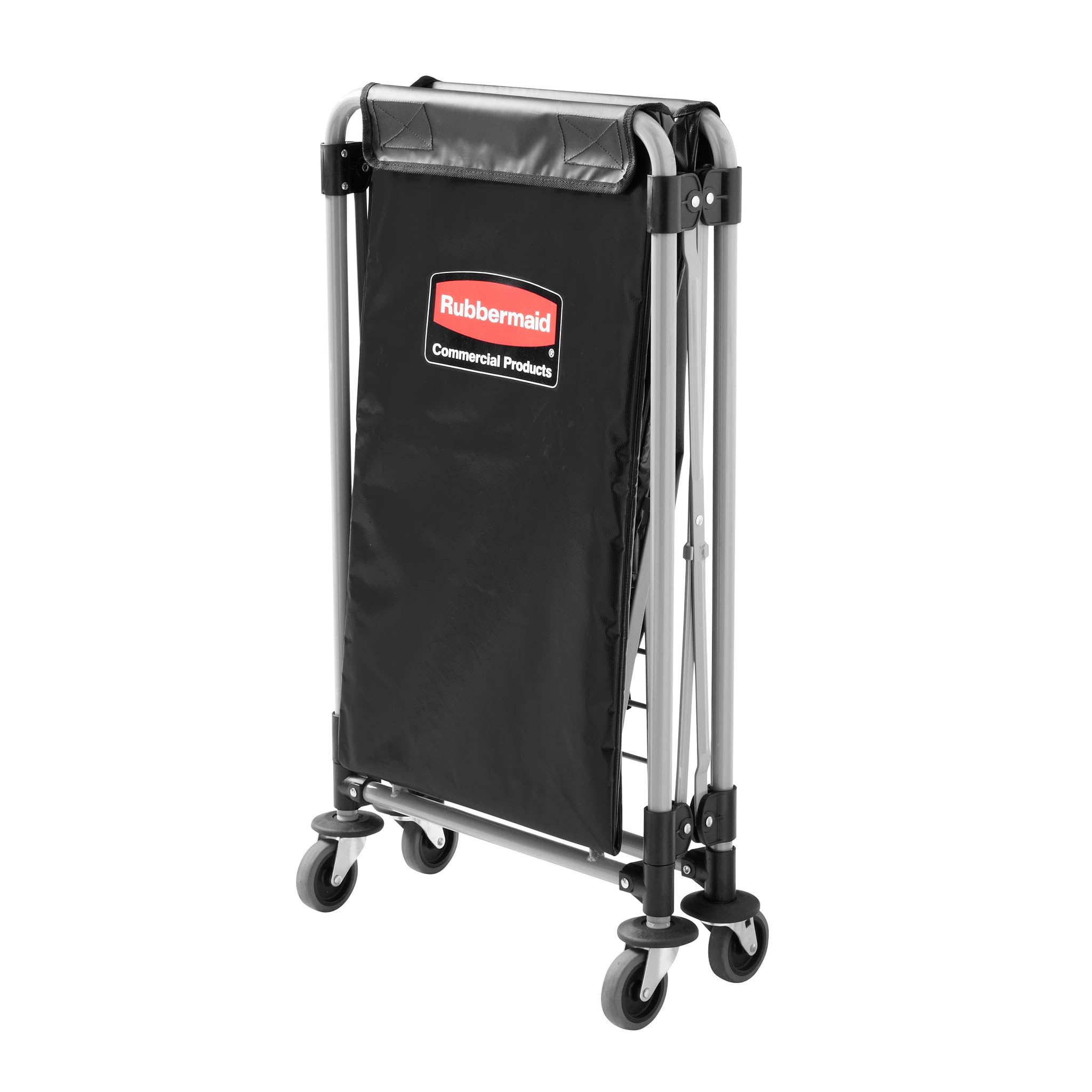 Rubbermaid Commercial Products X-Cart Sack | Vinyltasche für Wäsche & Abfall, mit Taschen‑Organiser | 150 l, Schwarz