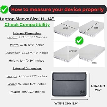 Brown Laptop Sleeve 11-13.3 Inch ONLY MacBook Air 13.3 13.6 Pro 13.3 A1466 A1932 A2179 A2337 A2681 A3113 Dell XPS 13 HP EliteBook 830 Lenovo Yoga Pro Business, Not for 14-16