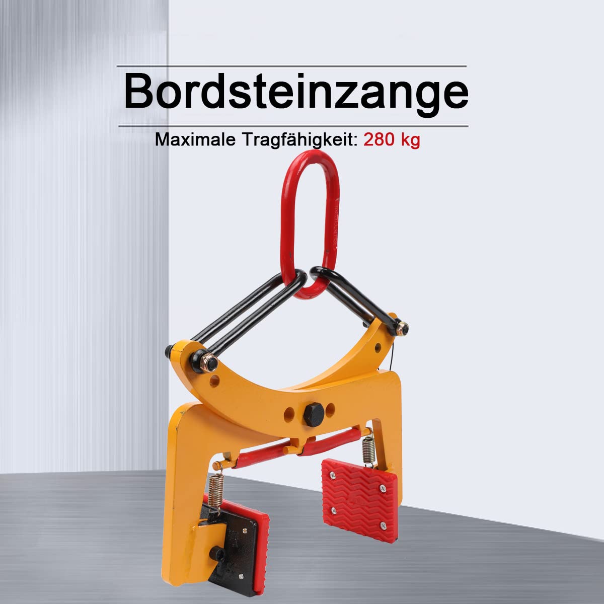 Bordsteinzange 6-24cm 280KG Versetzzange Tragezange Treppenstufenzange Steinzange Treppenzange Bordsteinträger Pflasterträger Steinausheber Steingreifer Hebezange für Steine, Gold