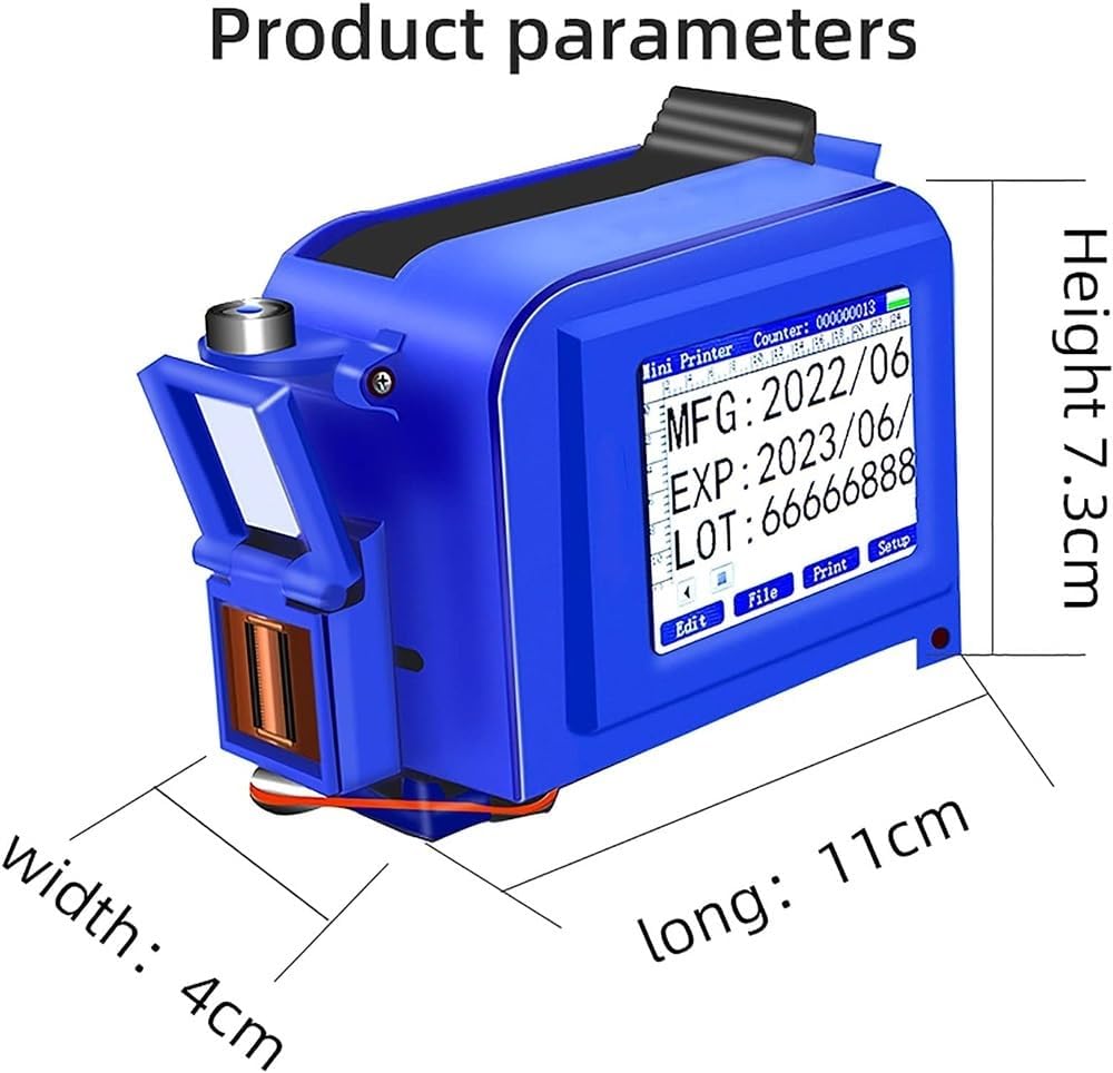 Portable Mini Handheld Inkjet Printer, Quick-Drying Ink for All Materials, Manual Marking Device for Date, Time, Logo, Batch Number - Ideal for Small Businesses