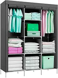 Guarda Roupa Dobrável Organizador De Roupa Cinza 88130b