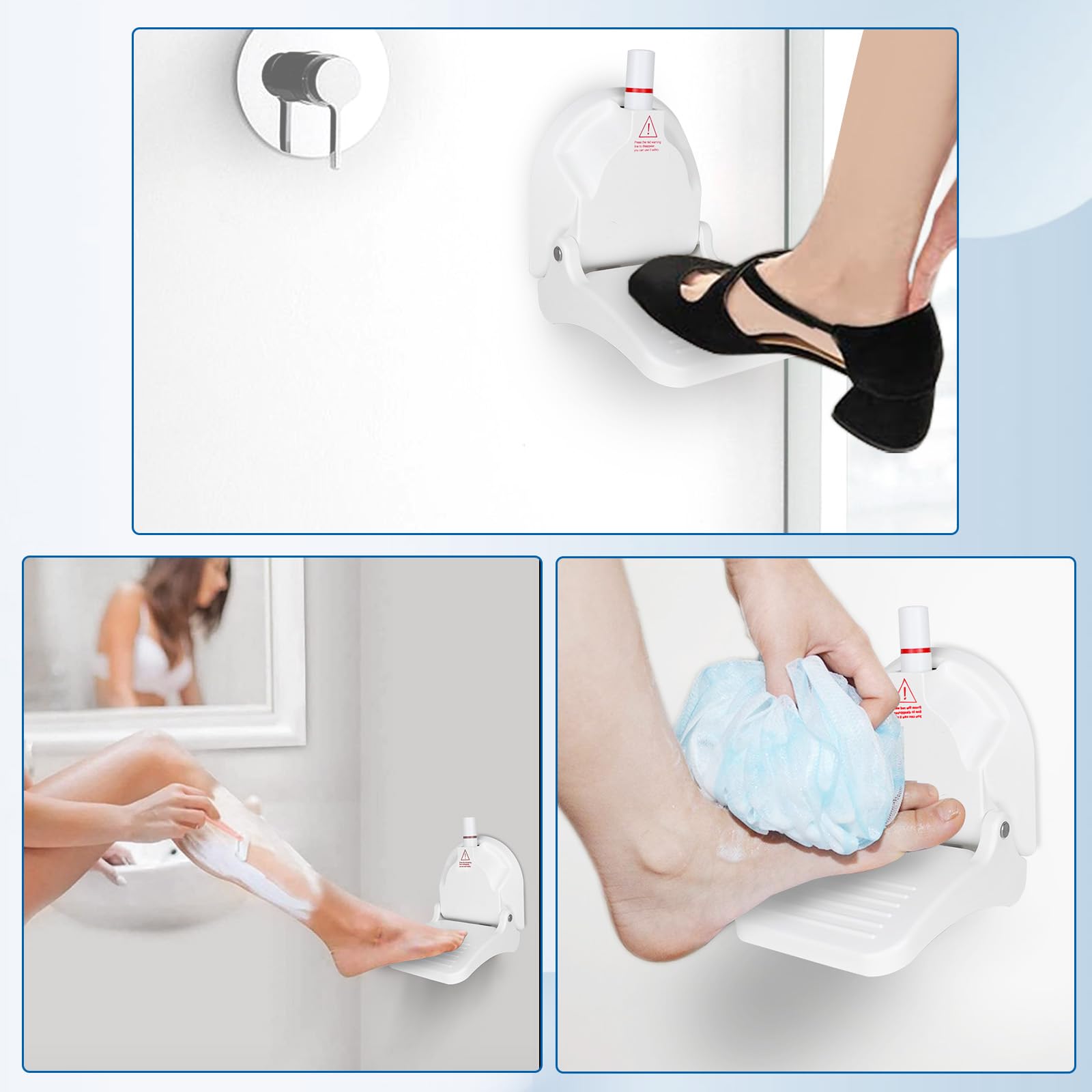 Foldable Suction Cup Shower Foot Rest for Shaving Legs