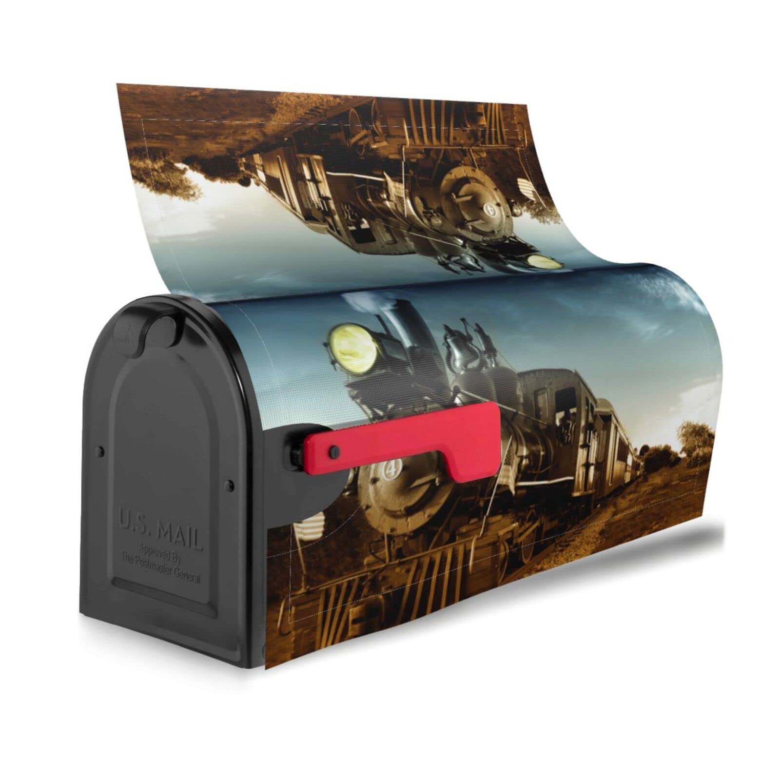 Magnetische Briefkastenabdeckung – Vintage-Motorrad-Flagge, Standardgröße 45,7x53,3 Cm, Polyester