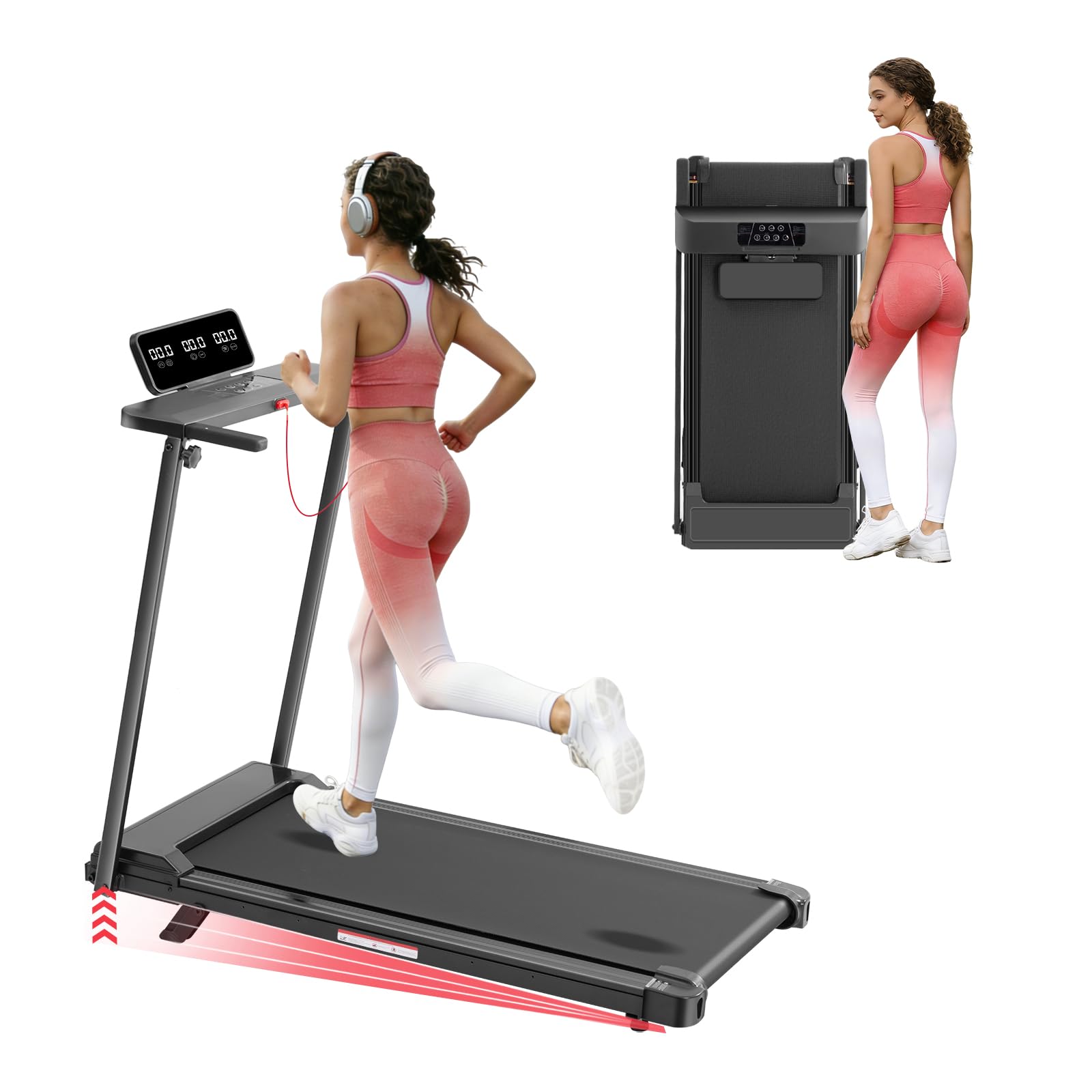 Photo 1 of **Parts Only** Walking Pad Treadmill with Handle Bar & Incline, 0.6-10MPH Portable Small Treadmills for Home Small, 3.5HP Walking Pad Treadmill with Incline, 400LBS Electric Mini Treadmills for Home Exercising