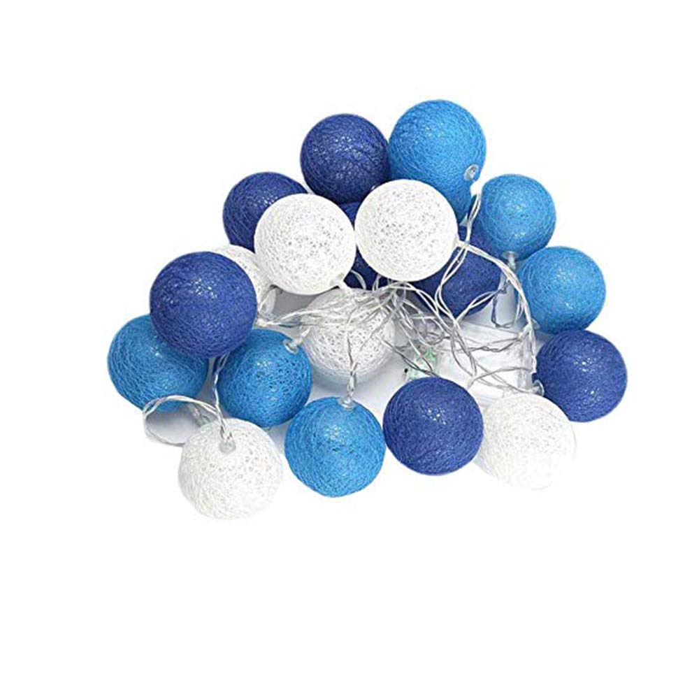 6cm Cotton Ball LED String Lights, DOTBUY Xmas Fairy Lights Christmas Decoration Battery Operated for Indoor outdoor Holiday Party Decor Garlands (Sea secret,4.8M/30LED)