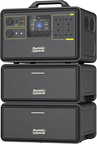 2400W 4480Wh portable power station set with two expansion batteries