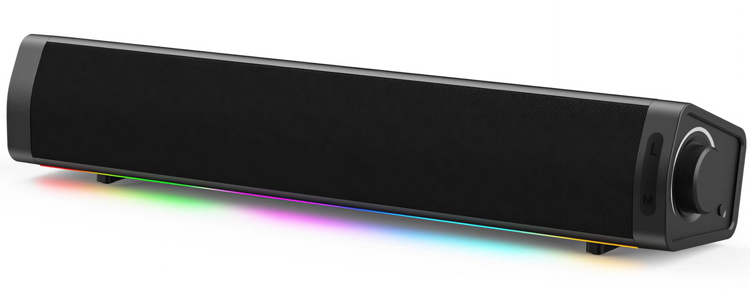 Altoparlanti per computer da gioco RGB immersivi con 3 modalità audio per PC desktop, altoparlanti monitor USB-C con bassi migliorati, ingresso AUX e porta cuffie per PC, laptop, Mac, PS5