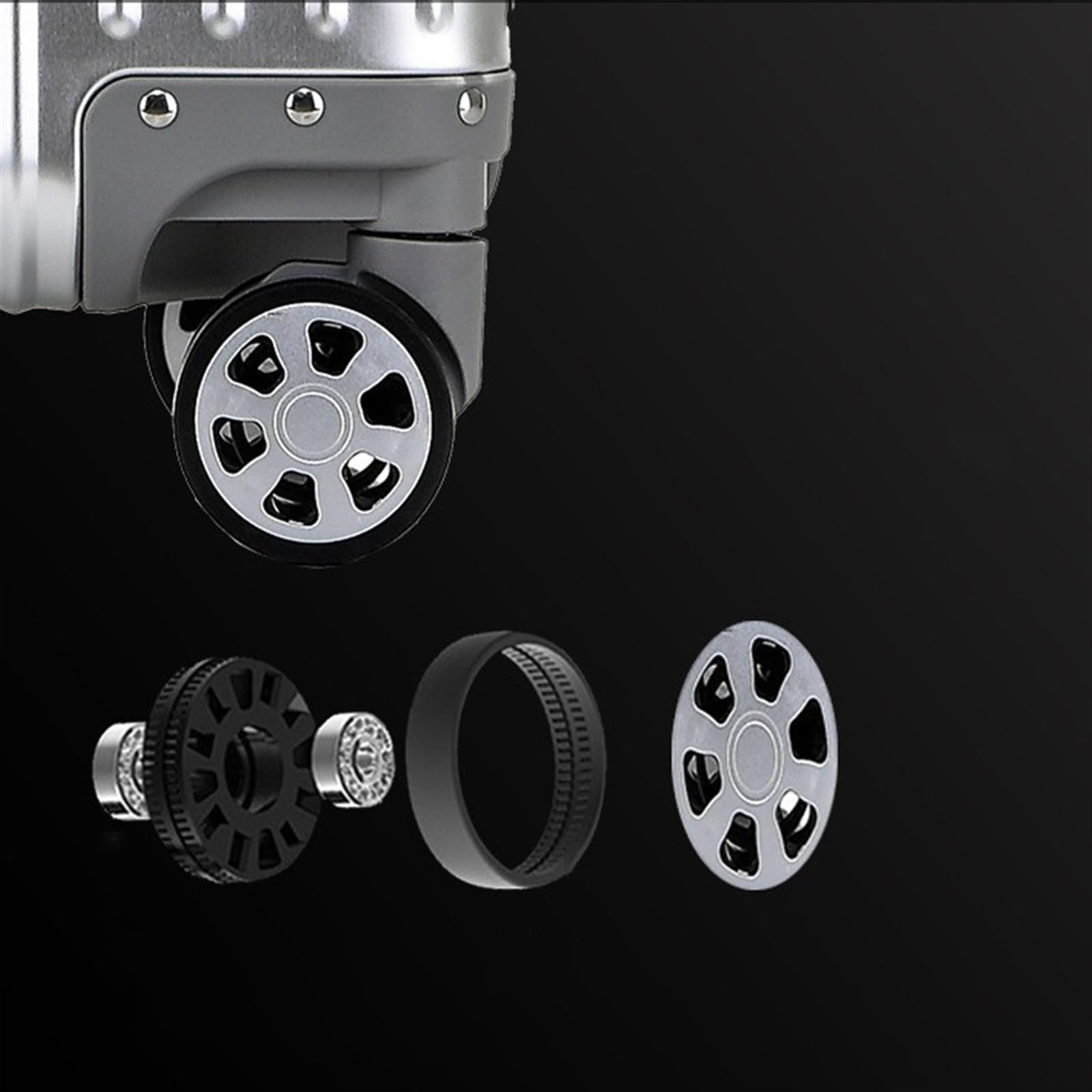 Walizki na kółkach Wszystkie aluminiowe etui na wózek ze stopu magnezu torba podróżna ze stopu aluminium metalowa torba podróżna przenośna walizka podróżna wielofunkcyjna (kolor: D, Taille Unique : 2