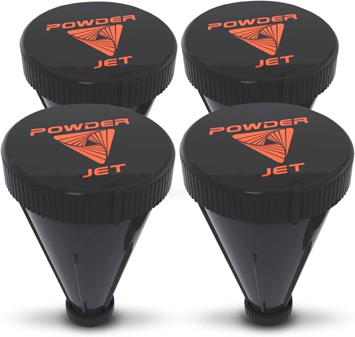 3-in-1 Protein Funnel Powder Device, Protein Powder Containers to Go, and Powder Mixer, Tight-Lock Containers for Protein Powder and Pre Workout Powder, Pack of 4, 150cc, Black - PowderJet