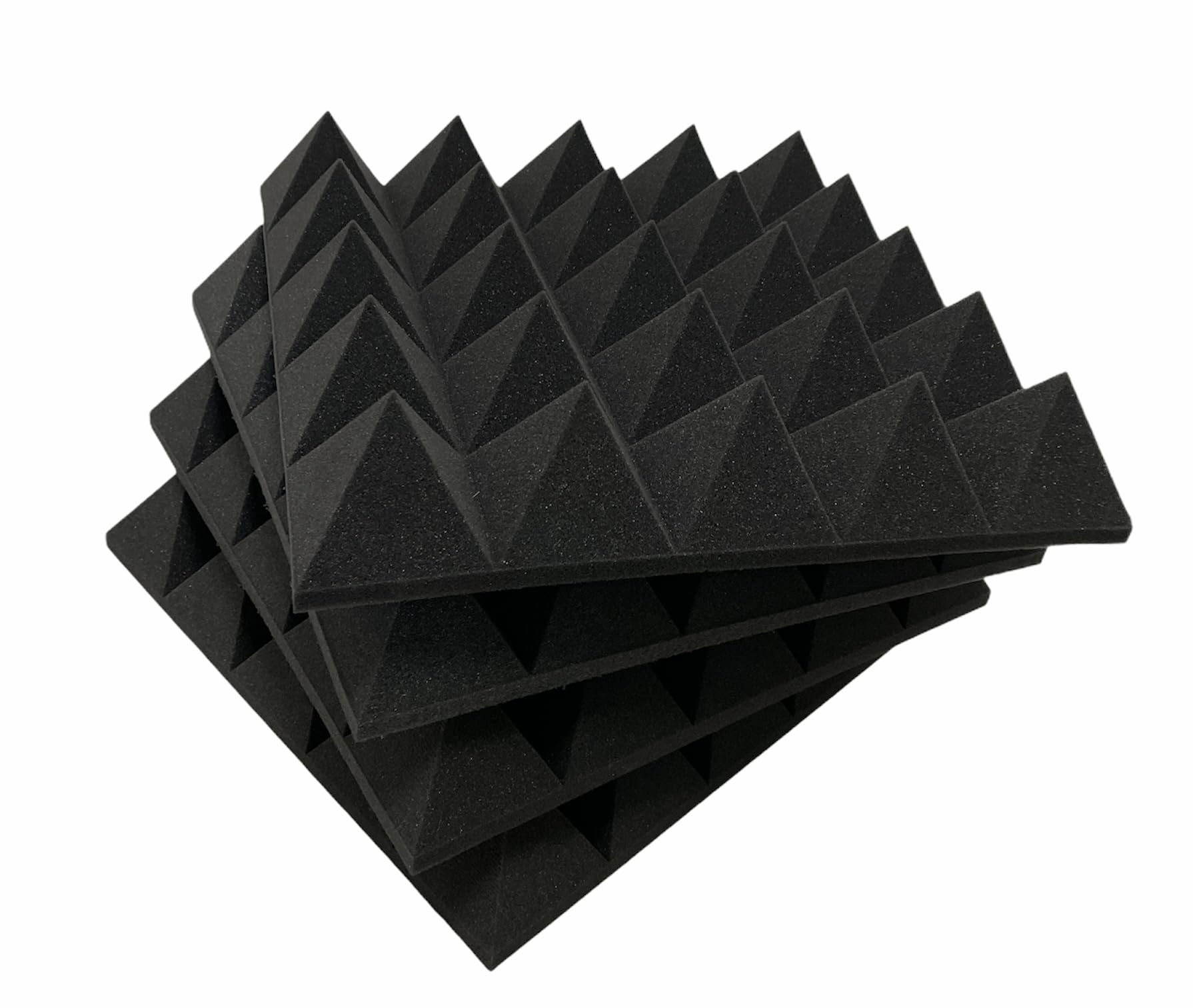Pannello fonoassorbente 10 Cm piramidale per correzione audio in poliuretano (100x50x10, Antracite classico) insonorizzanti isolamento acustico isolante per udito