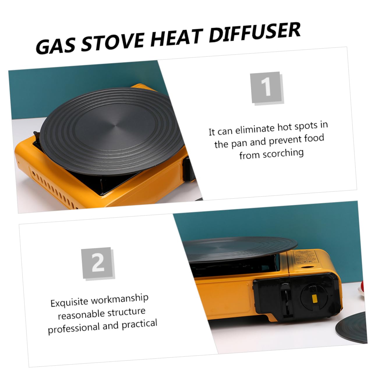iplusmile Difusor y Protección Antiescaldaduras de 28 Cm de Aluminio de Calor Redondo Función de Descongelación Rápida para Estufa de Gas para Ollas