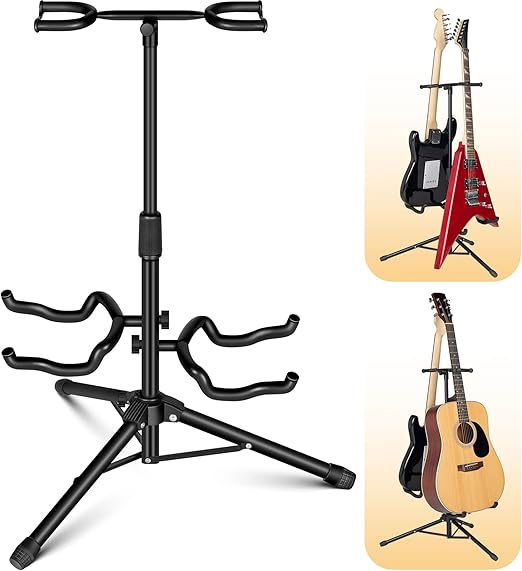 CAHAYA Guitar Stand Double Guitar Stand with Neck Holder