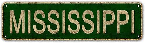 LINStore Letrero de Mississippi, letrero de metal vintage con nombre del estado de Estados Unidos, decoraciĂłn de pared para oficinahogaraula, las LINStore Letrero de Mississippi, letrero de metal vintage con nombre del estado de Estados Unidos, decoraciĂłn de pared para oficinahogaraula, las