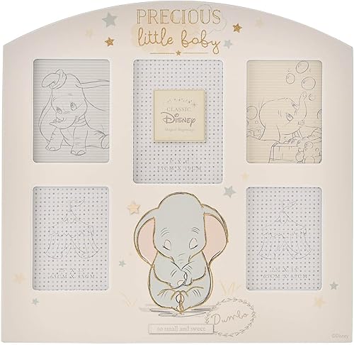 Happy Homewares Disney Magical Beginnings Dumbo Precious Little Baby Arch Collage Marco de fotos - Perfecto para recién nacidos o baby shower - Con