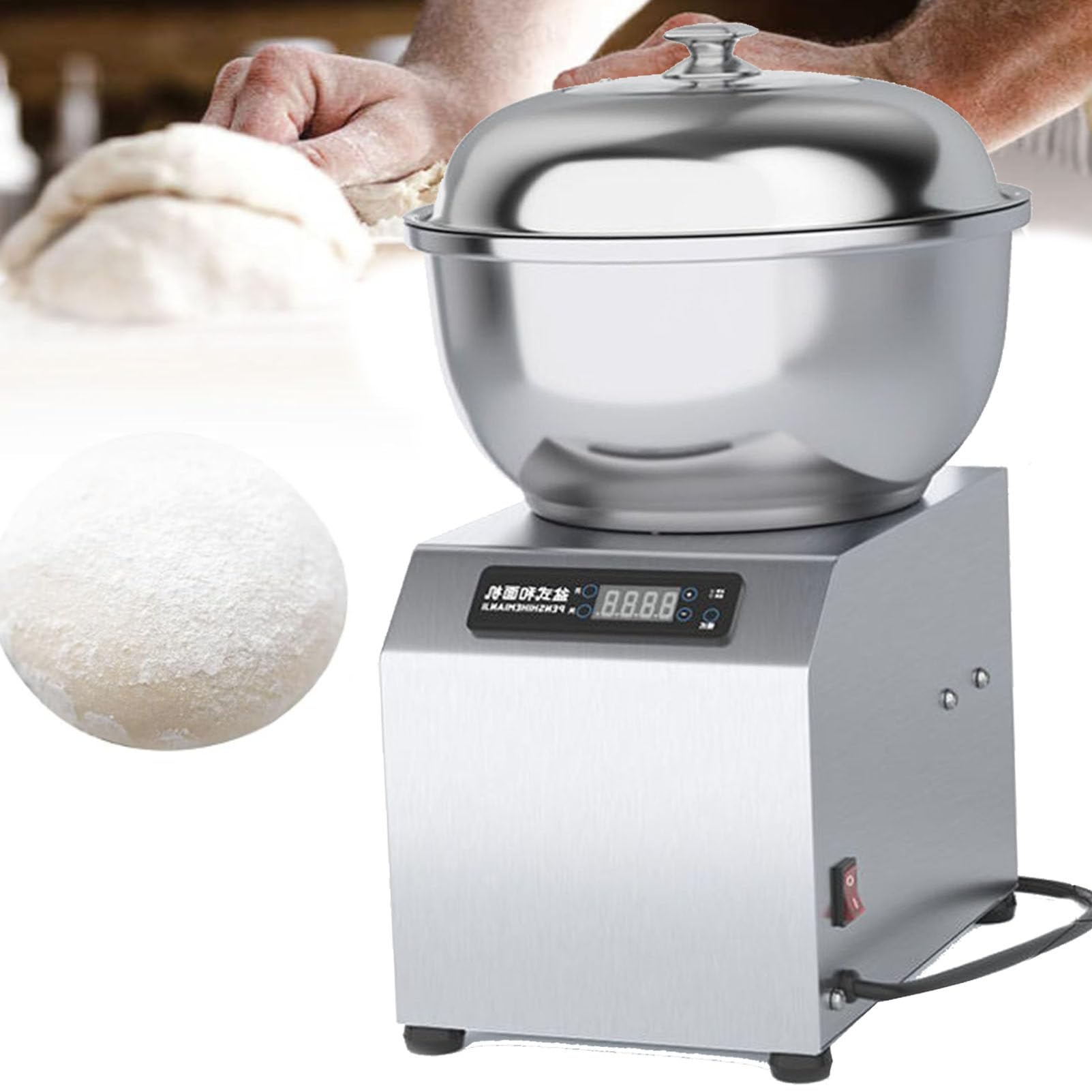 Yxyljoz Electric Dough Mixer With Stainless Steel Bowl, Heavy Duty Industrial Spiral Kneading Machine For Flour Bread Pizza Dough (5Kg)
