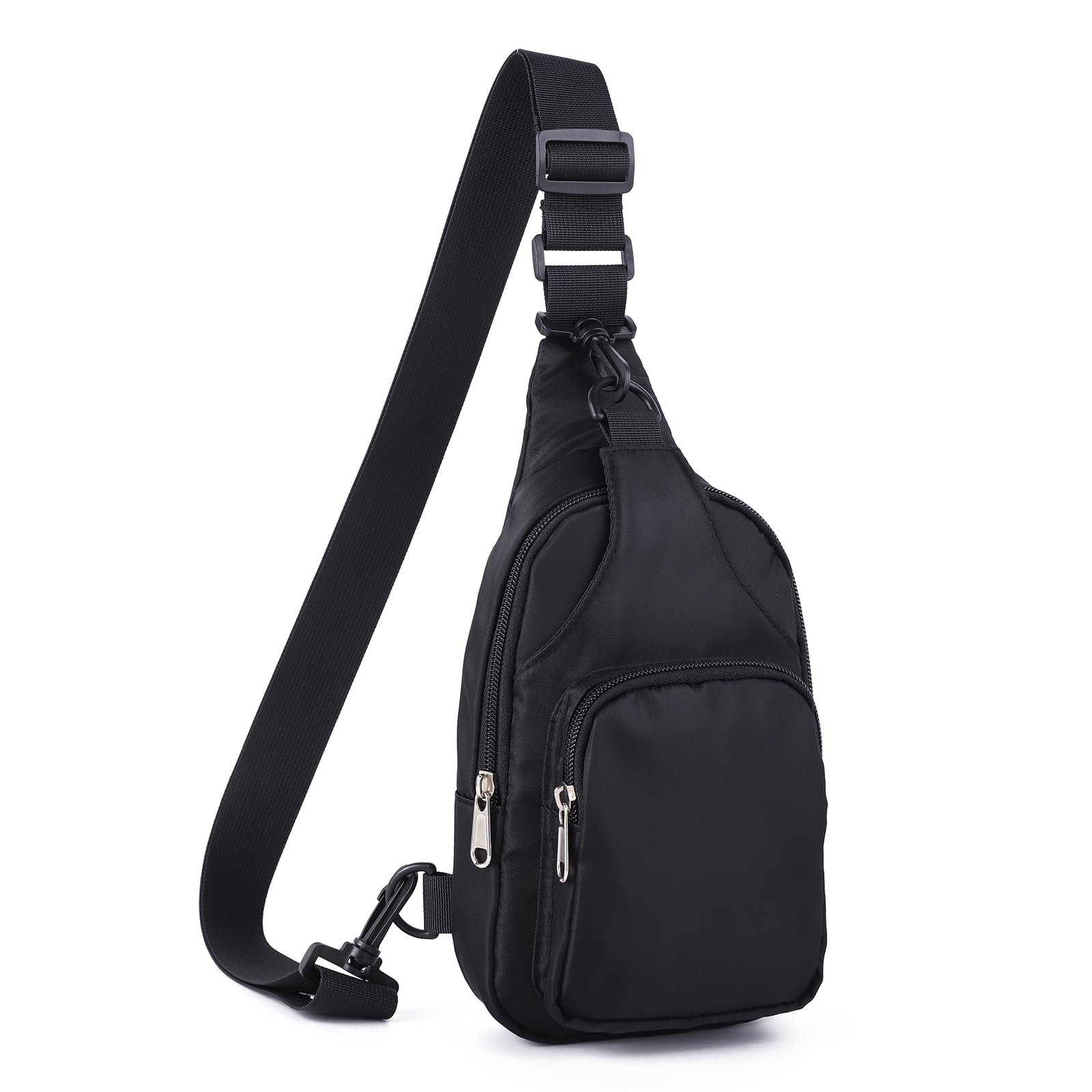 Daily Sling Bag Casual Crossbody Bags with Adjustable Straps Lightweight Fanny Pack for Traveling Sports Work Black